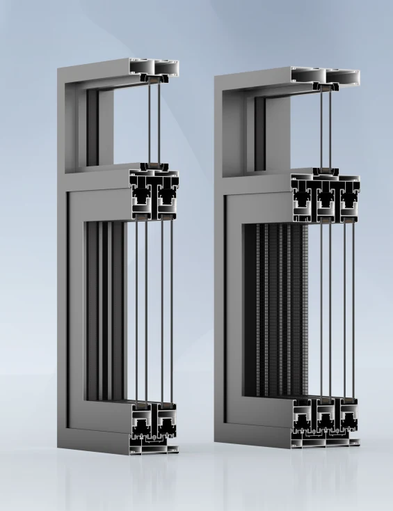 Aluminium door profile system assembly
